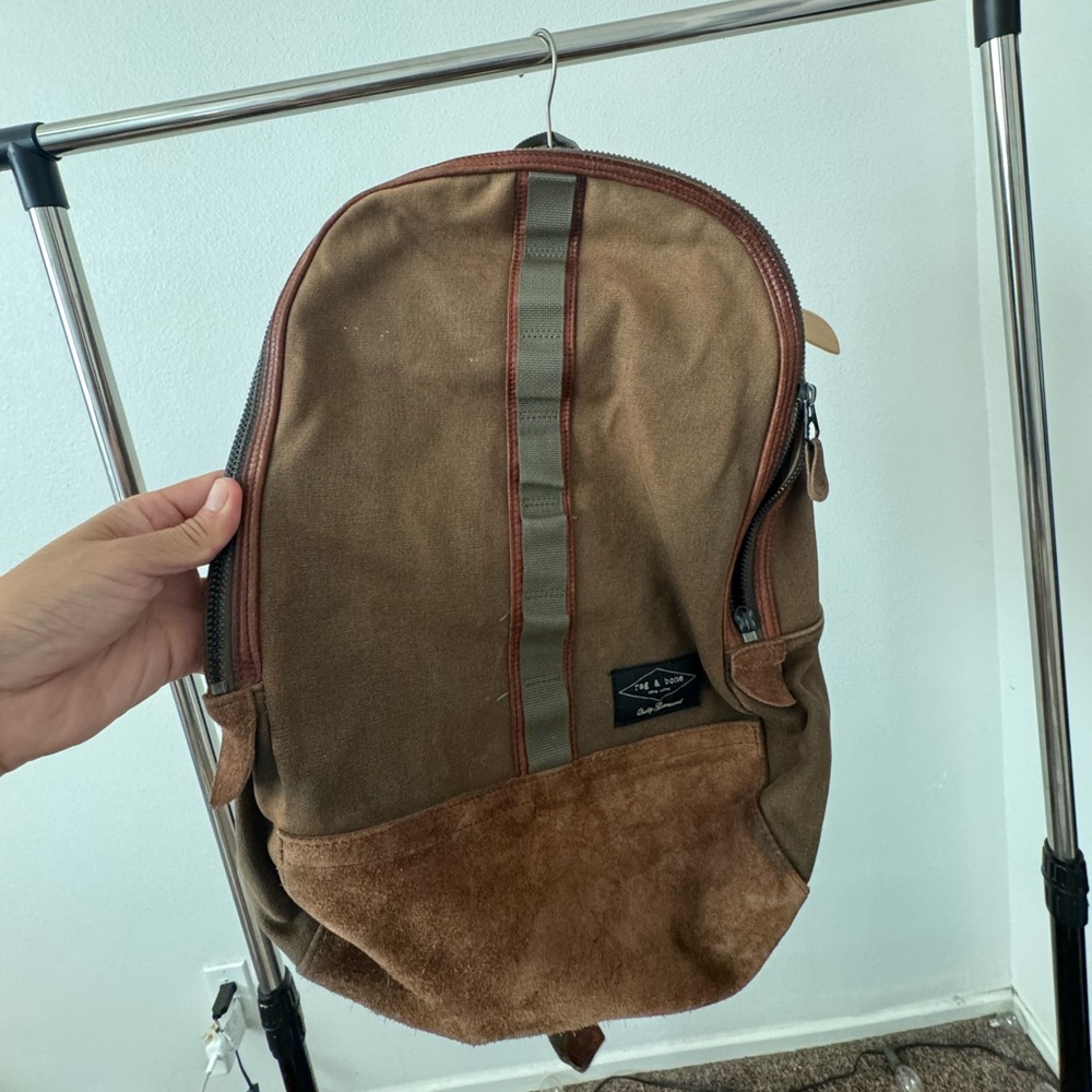 Rag & Bone Olive and Tan Backpack